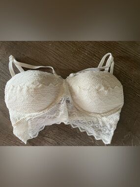 PINK Cream Lace Bralette XS